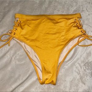 High Waisted Lace Up Bikini Bottom